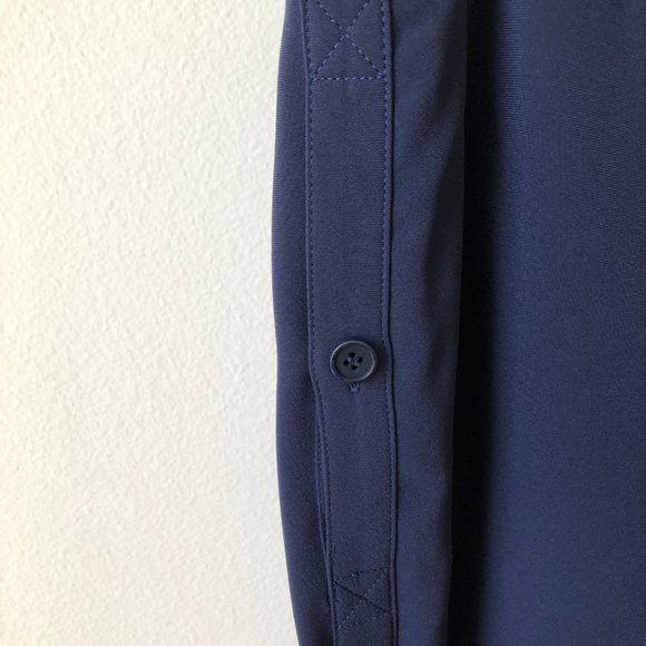 Theory Wide Leg Navy Dress Pants with Belt - Picture 3 of 6